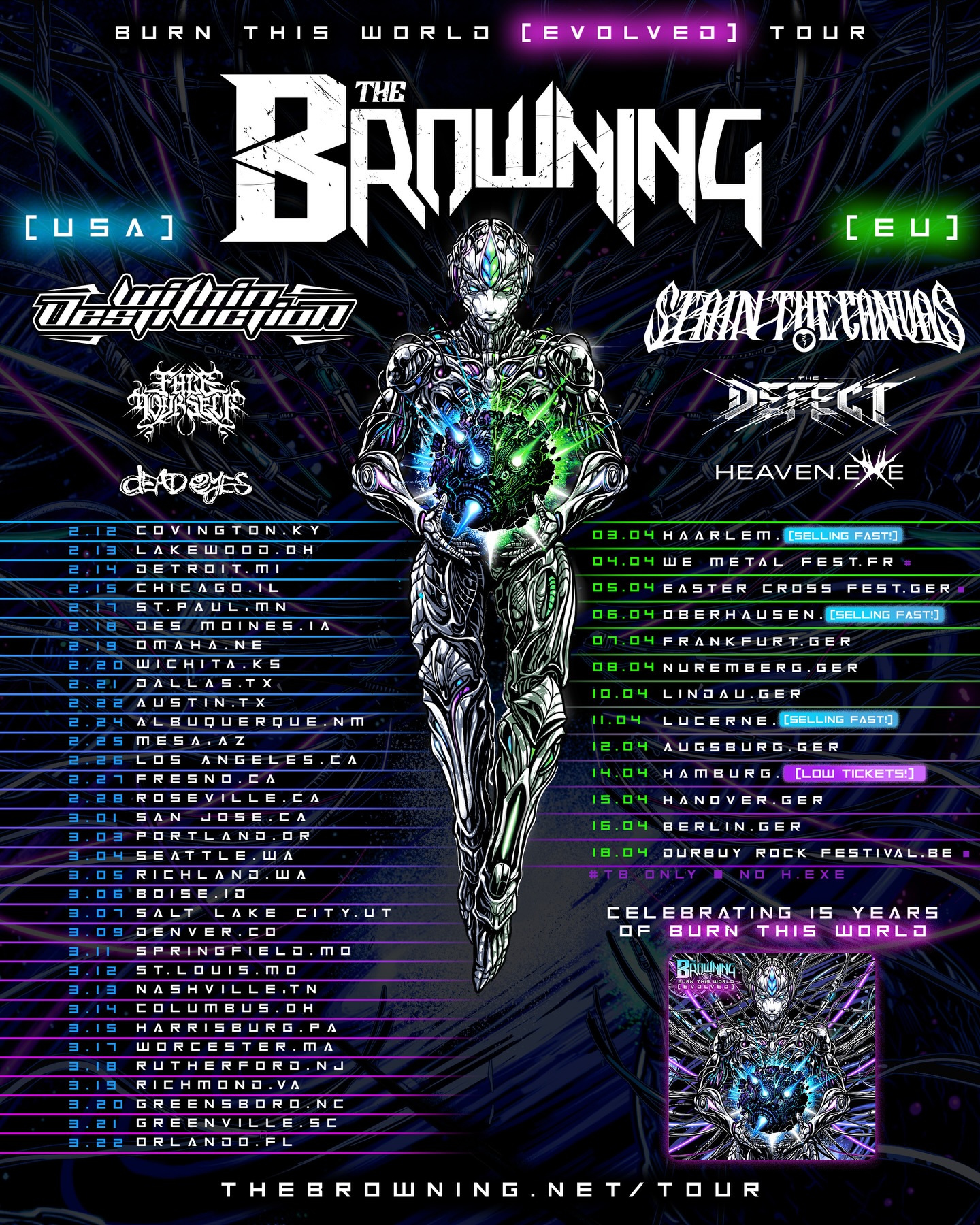 The Browning Burn This World EVOLVED Tour Poster 2026